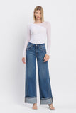 HIGH RISE CUFFED BAGGY JEANS