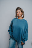 THE ROUND NECK SWEATSHIRT IN NAVY