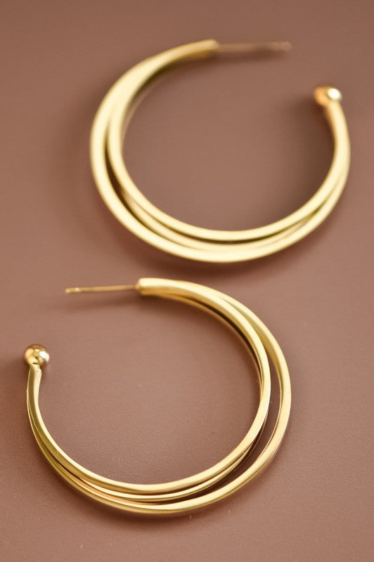 FOREVER GOLD STAINLESS STEEL HOOPS
