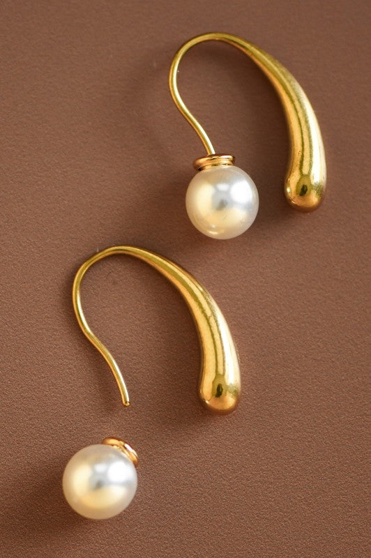 STAINLESS STEEL PEARL HOOPS