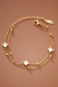 CLOVER STAINLESS STEEL CHAIN BRACELET
