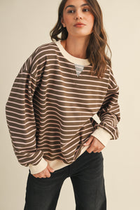 STRIPED FRENCH TERRY SWEATSHIRT