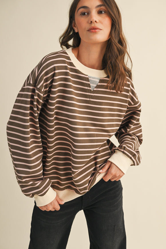 STRIPED FRENCH TERRY SWEATSHIRT