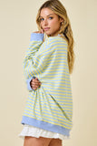 STRIP MOCK NECK TOP