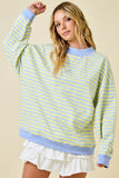 STRIP MOCK NECK TOP