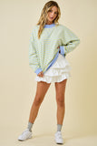 STRIP MOCK NECK TOP
