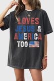 LOVES JESUS & AMERICA TOO GRAPHIC TEE