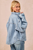 DENIM JACKET WITH BACK PLEAT