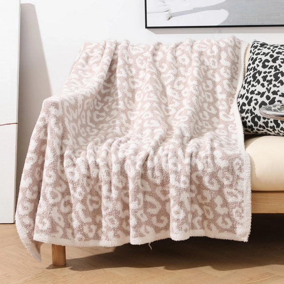 WHITE LEOPARD BLANKET