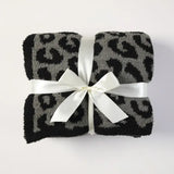 BLACK & GREY LEOPARD BLANKET