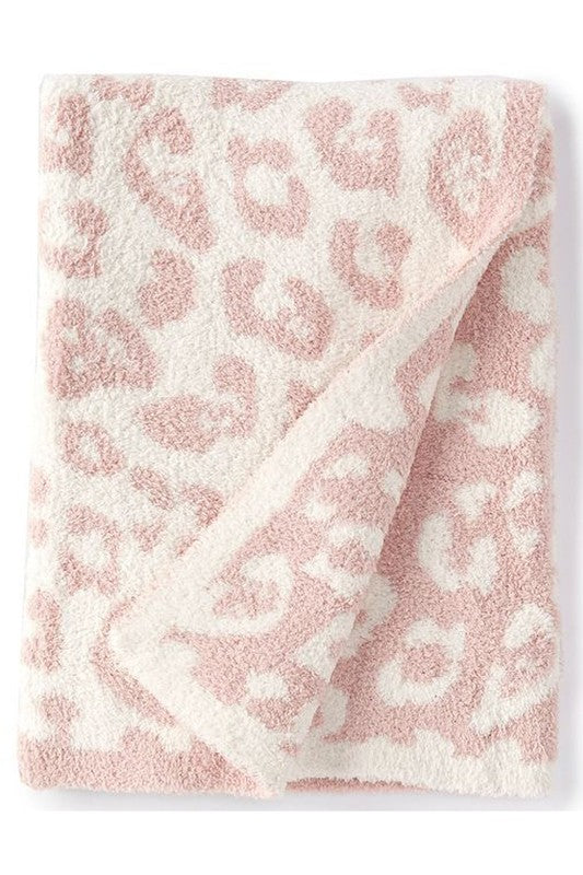 WHITE & PINK LEOPARD BLANKET