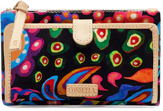 SOPHIE BLACK SWIRLY SLIM WALLET
