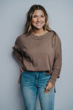 THE DROPPED SHOULDER SWEATER IN MOCHA
