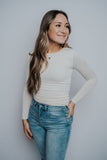 THE DELICATE LONG SLEEVE TOP IN IVORY