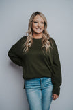 THE DROPPED SHOULDER SWEATER IN MOSS