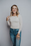 THE DELICATE LONG SLEEVE TOP IN IVORY