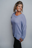 THE DROPPED SHOULDER SWEATER IN LAVENDER