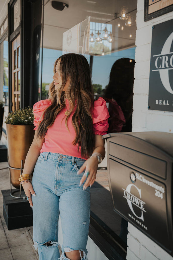 RUFFLE IT UP TOP IN PINK