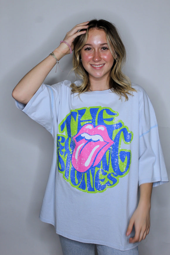 ROLLING STONES DUSTY BLUE GRAPHIC TEE