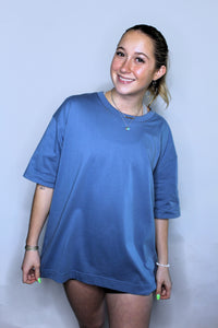 KICK BACK & RELAX OVERSIZED TEE GRAY BLUE