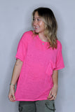 THE IN YOUR DAYDREAMS OVERSIZED TEE IN FUCHSIA