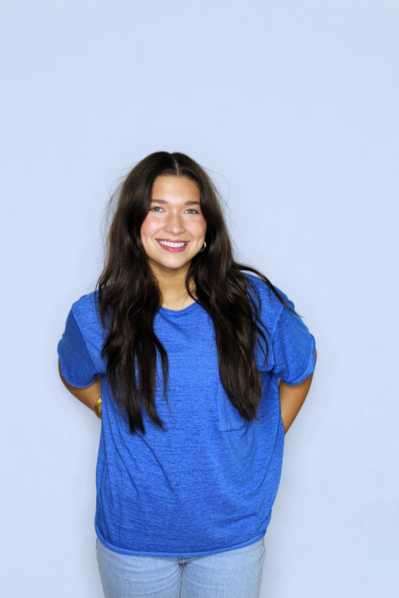 THE IN YOUR DAYDREAMS OVERSIZED TEE IN BLUE