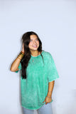 THE WASHED TEE IN GREEN
