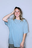 THE WASHED TEE IN BLUE GREY