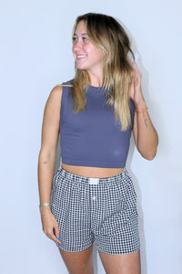 GINGHAM SHORTS IN BLACK