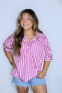 STRIPED MAGENTA BLOUSE