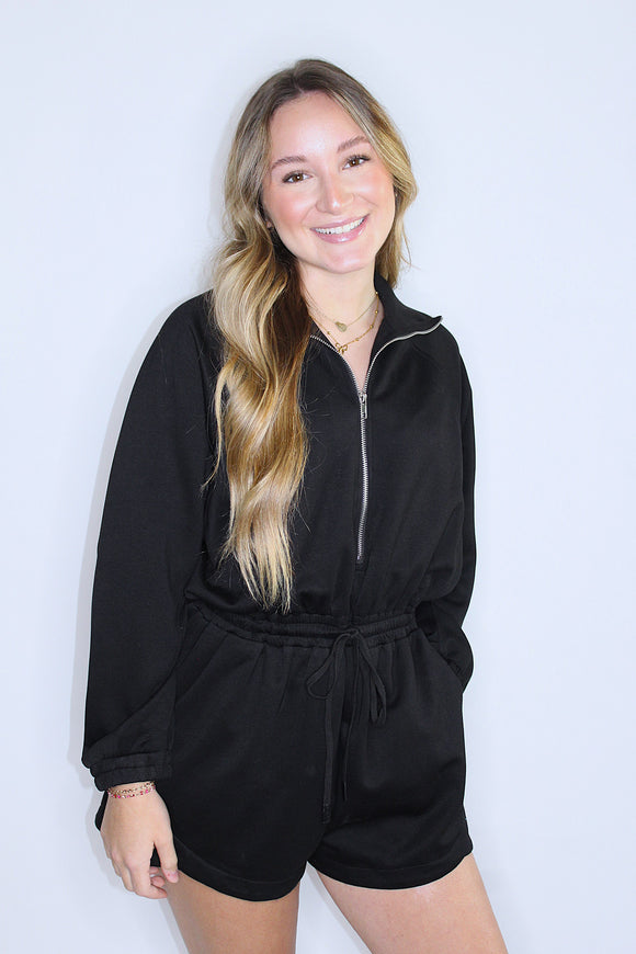 SOFT LIKE BUTTER ROMPER IN BLACK