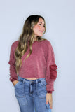 THE CARGO DETAIL TOP IN BURGUNDY