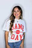 FOOTBALL GAME TEE IN RED