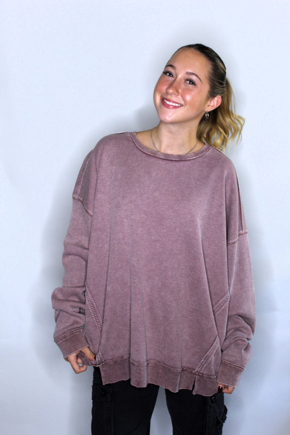 ROSE TAUPE WASHED TOP