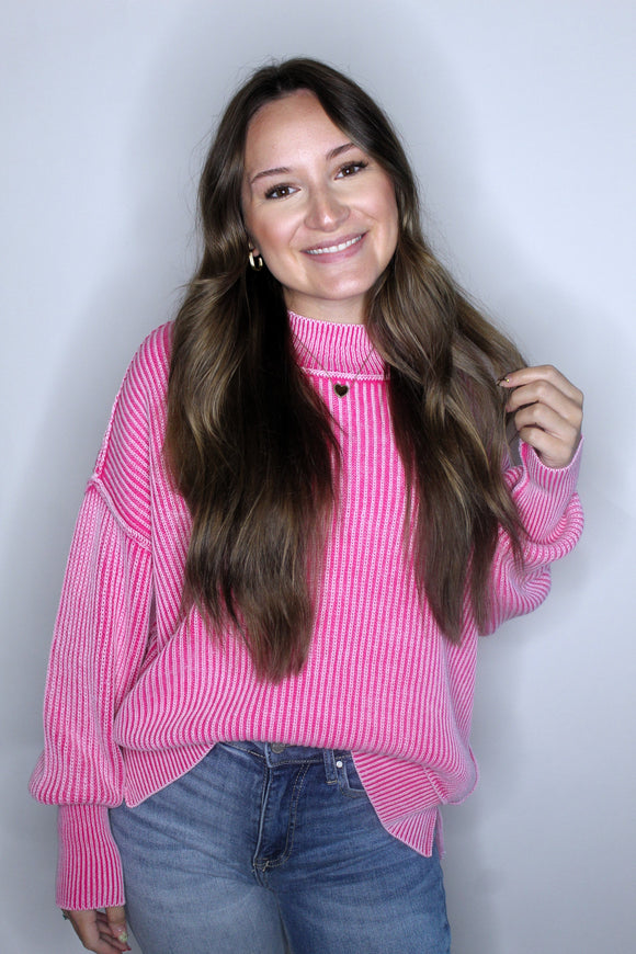 THE ONE & ONLY CROPPED SWEATER IN FUCHSIA