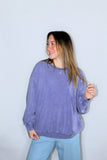 RELAXED CREW NECK SWEATSHIRT IN DUSTY INDIGO