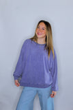 RELAXED CREW NECK SWEATSHIRT IN DUSTY INDIGO