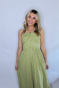 KNOTTED HALTER DRESS