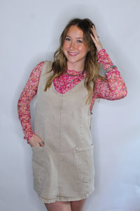 WANDER AWAY DRESS IN ASH MOCHA