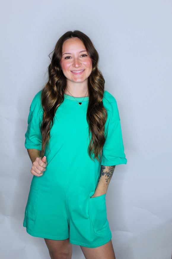 DROP SHOULDER KNIT ROMPER