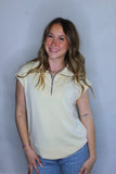 HALF ZIP UP IN CREAM