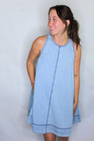 A-LINE SLEEVELESS DENIM DRESS