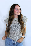 SPOTTED FLUTTER TOP