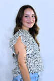 SPOTTED FLUTTER TOP