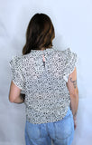 SPOTTED FLUTTER TOP