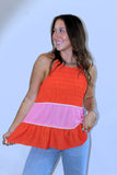 COLORBLOCK HALTER TOP