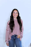 TEXTURED KNIT STRIPE TOP