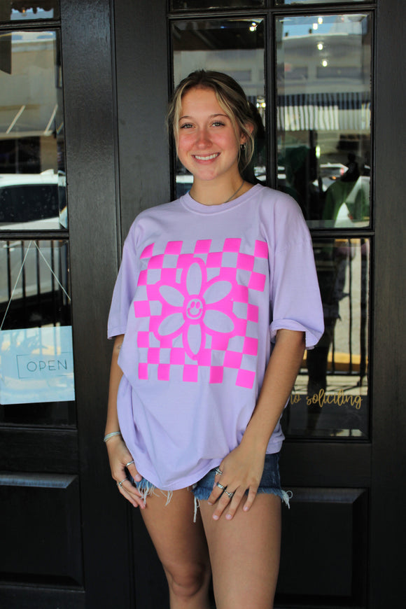 LILAC FLOWER PUFF TEE