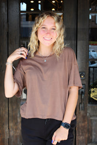 THE ONE & ONLY CROP TEES IN CHESTNUT