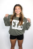 THE TEXAS CREWNECK IN OLIVE